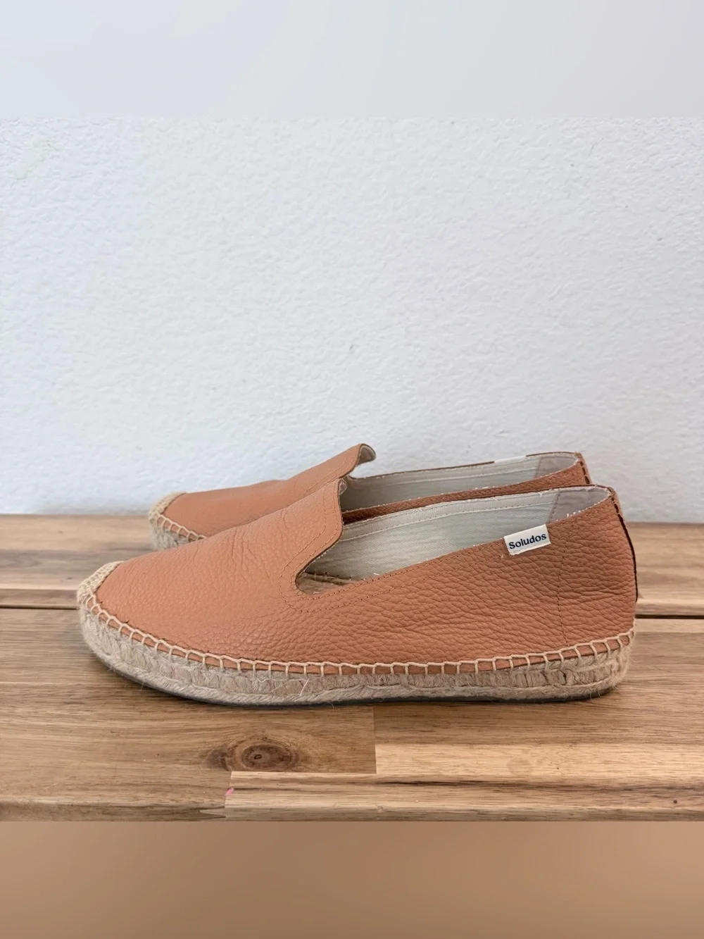 Soludos- Brown Leather Slip On Espadrilles- Size 9